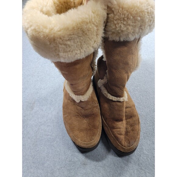 Ugg Boots Womens 8 Sundance Revival Australia Chestnut Sherpa Winter Warm READ - Picture 1 of 11